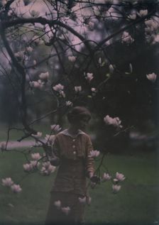 Edna St. Vincent Millay at Mitchell Kennerley's house in Mamaroneck, New York, 1914. Creator: Arnold Genthe