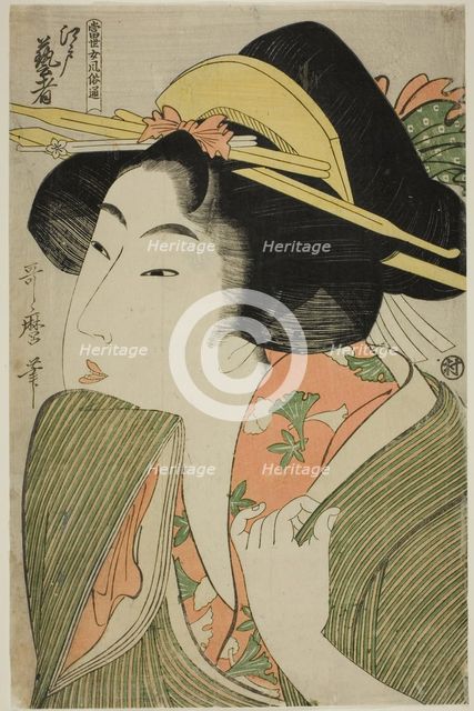 Edo Geisha, from the series "A Guide to Women's Contemporary Styles...", Japan, c. 1801/02. Creator: Kitagawa Utamaro.