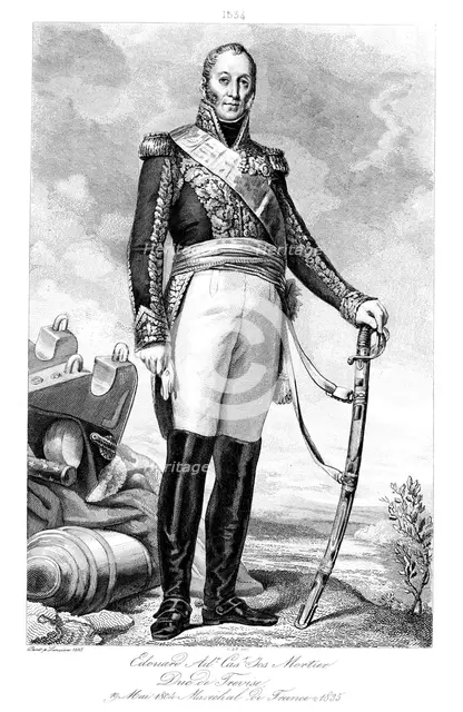 Edouard Adolphe Casimir Joseph Mortier (1768-1835), duc de Trevise and Marshal of France, 1839.Artist: Ruhiere