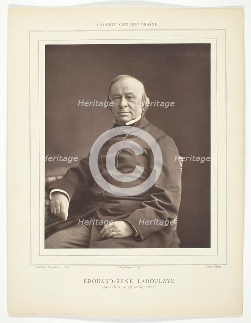 Edouard-René Laboulaye, 1853/79. Creator: Nadar.
