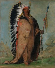 Ee-áh-sá-pa, Black Rock, a Two Kettle Chief, 1832. Creator: George Catlin