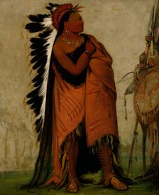 Eé-hee-a-duck-cée-a, He Who Ties His Hair Before, 1832. Creator: George Catlin