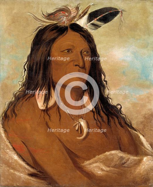 Eé-shah-kó-nee, Bow and Quiver, First Chief of the Tribe, 1834. Creator: George Catlin.