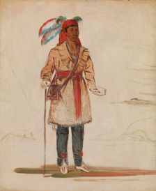 Ee-tów-o-kaum, Both Sides of the River, Chief of the Tribe, 1836. Creator: George Catlin
