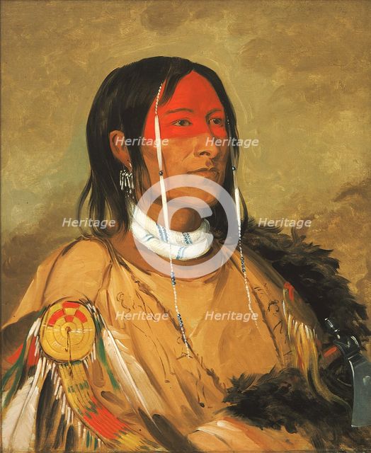 Eeh-tow-wées-ka-zeet, He Who Has Eyes Behind Him (also known as Broken Arm), a Foremost Brave, 1832. Creator: George Catlin.