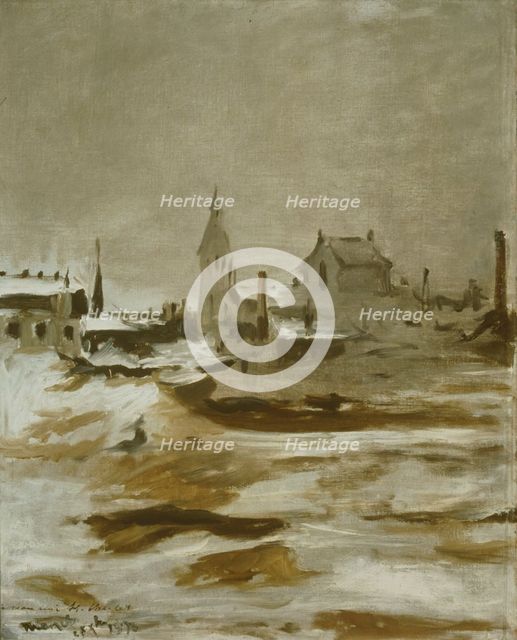 'Effect of snow at Petit-Montrouge', 1870. Creator: Edouard Manet.