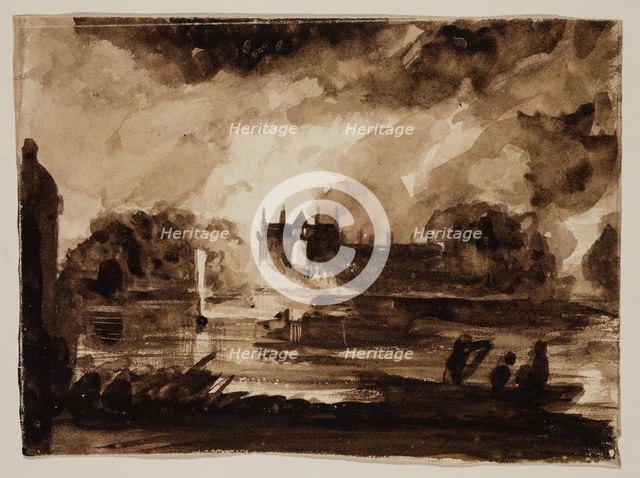 Effect for Newstead Abbey, Nottinghamshire, England, 1830. Creator: Thomas Cole.