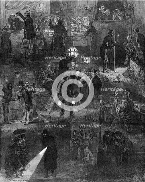 Effects of the gas strike in London, 1872. Creator: Unknown.