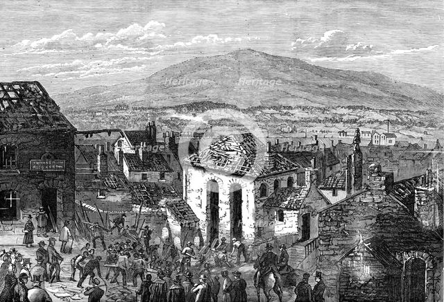 Effects of the gunpowder explosion at Bryn-Mawr, 1870. Creator: Unknown.
