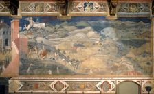 Effects of Good Government in the countryside (Cycle of frescoes The Allegory of the Good and Bad Government), 1338-1339. Artist: Lorenzetti, Ambrogio (ca 1290-ca 1348)