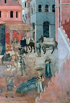 Effects of Good Government on the City Life (detail), 1338-1340. Artist: Ambrogio Lorenzetti