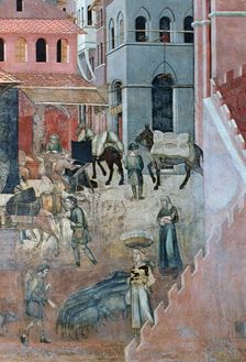 Effects of Good Government on the City Life (detail), 1338-1340. Artist: Ambrogio Lorenzetti