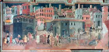 Effects of Good Government on the City Life (detail), c1330. Artist: Ambrogio Lorenzetti
