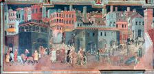 Effects of Good Government on the City Life (detail), c1330. Artist: Ambrogio Lorenzetti