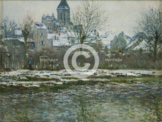 Effet de neige à Vétheuil ou Église de Vétheuil, 1878-1879. Creator: Monet, Claude (1840-1926).