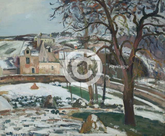 Effet de neige à L'Hermitage, Pontoise, 1875. Creator: Pissarro, Camille (1830-1903).