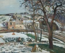Effet de neige à L'Hermitage, Pontoise, 1875. Creator: Pissarro, Camille (1830-1903)