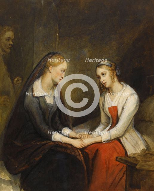 Effie and Jeanie Deans. After Walter Scott's "The Heart of Mid-Lothian", First quarter of 19th cen.. Creator: Scheffer, Ary (1795-1858).