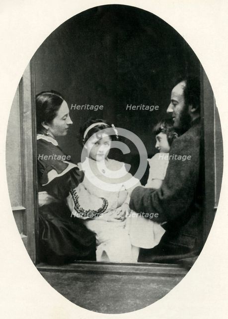 Effie Gray, John Everett Millais, and their daughters Effie and Mary, 21 July 1865, (1948). Creator: Lewis Carroll.