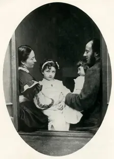 Effie Gray, John Everett Millais, and their daughters Effie and Mary, 21 July 1865, (1948). Creator: Lewis Carroll