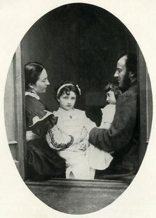 Effie Gray, John Everett Millais, and their daughters Effie and Mary, 21 July 1865, (1948). Creator: Lewis Carroll