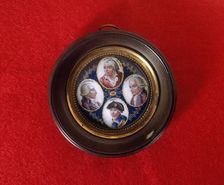 Effigy medallion of Le Peletier, Marat, Chalier and Bara, 1793. Creator: Unknown