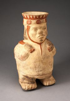Effigy Jar Depicting a Dwarf Carrying a Puma, 100 B.C./A.D. 500. Creator: Unknown