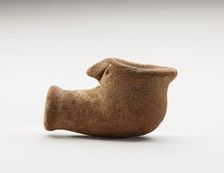 Effigy pipe bowl in the shape of a bird's head, 500-1500. Creator: Unknown