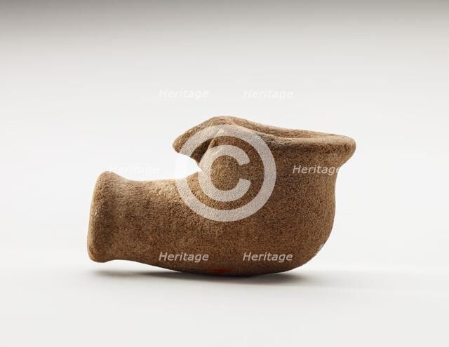 Effigy pipe bowl in the shape of a bird's head, 500-1500. Creator: Unknown.