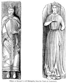 Effigies of Richard I and Berengaria, from the tomb at Fontevrault Abbet, France