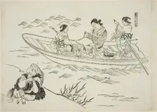 Eguchi and Love's Fishing Boat (Koi no tsuribune Eguchi), no. 4 from a series of 12..., c. 1716/35. Creator: Okumura Masanobu