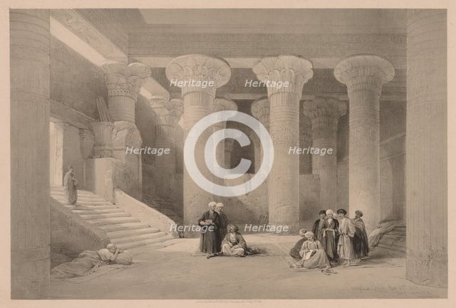 Egypt and Nubia: Volume I - No. 24, Temple at Esneh, 1838. Creator: Louis Haghe (British, 1806-1885).