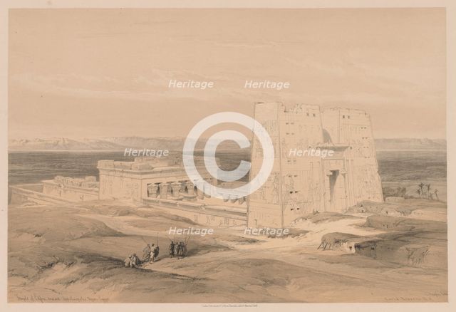 Egypt and Nubia: Volume I - No. 34, Temple of Edfou. Ancient Appolinopolis, Upper Egypt, 1838. Creator: Louis Haghe (British, 1806-1885).