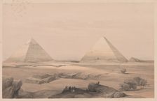Egypt and Nubia: Volume I - No. 3, Pyramids of Gizeh, 1838. Creator: Louis Haghe (British, 1806-1885)