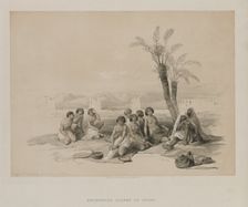 Egypt and Nubia, Volume I: Abyssinian Slaves Resting at Korti-Nubia, 1847. Creator: Louis Haghe (British, 1806-1885); F.G.Moon, 20 Threadneedle Street, London