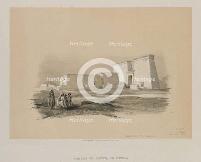 Egypt and Nubia, Volume I: Dakke, in Nubia, 1846. Creator: Louis Haghe (British, 1806-1885); F.G.Moon, 20 Threadneedle Street, London.