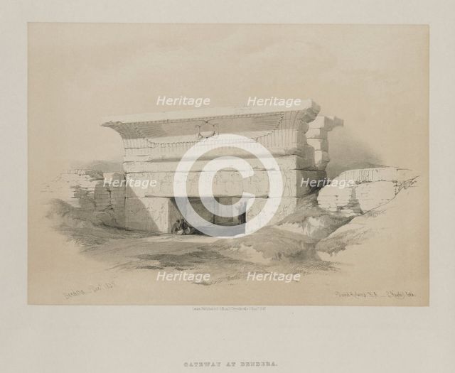 Egypt and Nubia, Volume I: Dendera, 1847. Creator: Louis Haghe (British, 1806-1885); F.G.Moon, 20 Threadneedle Street, London.
