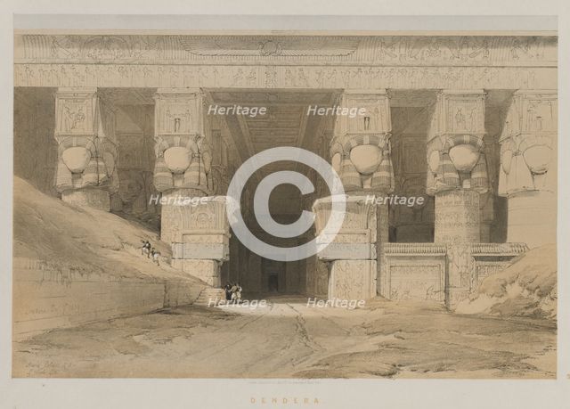 Egypt and Nubia, Volume I: Dendera, 1847. Creator: Louis Haghe (British, 1806-1885); F.G. Moon, 20 Threadneedle Street, London.