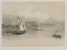 Egypt and Nubia, Volume I: General View of the Ruins of Luxor, From the Nile, 1846. Creator: Louis Haghe (British, 1806-1885); F.G.Moon, 20 Threadneedle Street, London