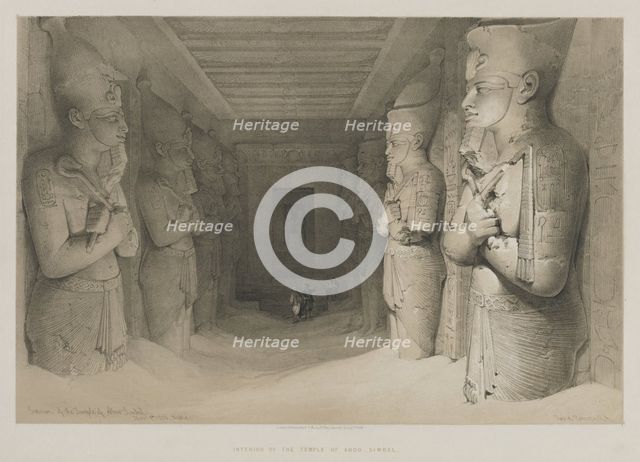 Egypt and Nubia, Volume I: Interior of the Temple of Aboo-Simbel, 1846. Creator: Louis Haghe (British, 1806-1885); F.G. Moon, 20 Threadneedle Street, London.