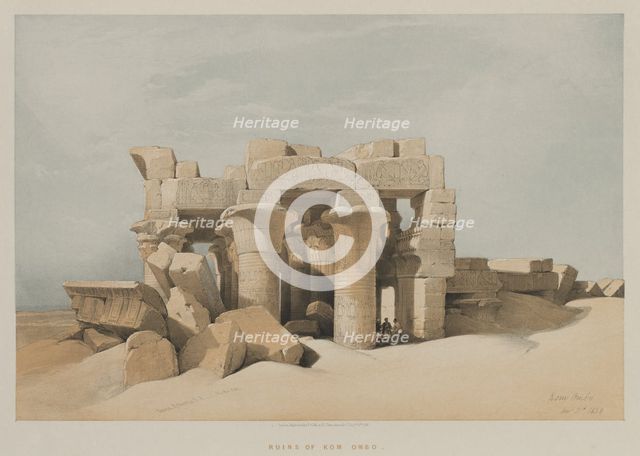 Egypt and Nubia, Volume I: Kom-Ombo, 1846. Creator: Louis Haghe (British, 1806-1885); F.G.Moon, 20 Threadneedle Street, London.