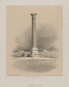 Egypt and Nubia, Volume I: Pompey's Pillar, Alexandria, 1846. Creator: Louis Haghe (British, 1806-1885); F.G.Moon, 20 Threadneedle Street, London