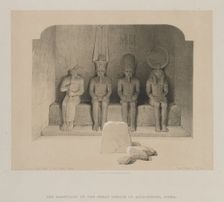 Egypt and Nubia, Volume I: Sanctuary of the Temple of Aboo-Simbel, Nubia, 1846. Creator: Louis Haghe (British, 1806-1885); F.G.Moon, 20 Threadneedle Street, London