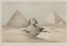 Egypt and Nubia, Volume I: The Great Sphinx, Pyramids of Gezeeh, 1846. Creator: Louis Haghe (British, 1806-1885); F.G.Moon, 20 Threadneedle Street, London