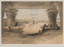 Egypt and Nubia, Volume I: View from Under the Portico of the Temple of Edfou, Upper Egypt, 1847. Creator: Louis Haghe (British, 1806-1885); F.G.Moon, 20 Threadneedle Street, London