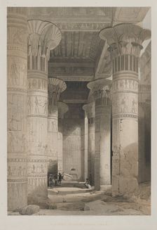 Egypt and Nubia, Volume I: View Under the Grand Portico of the Temple, Philae, 1846. Creator: Louis Haghe (British, 1806-1885); F.G.Moon, 20 Threadneedle Street, London