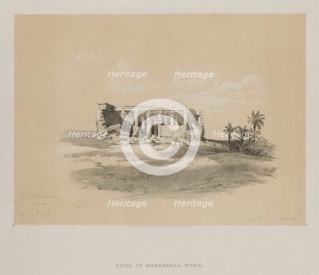 Egypt and Nubia, Volume I: Wady Maharraka, Nubia, 1846. Creator: Louis Haghe (British, 1806-1885); F.G.Moon, 20 Threadneedle Street, London.