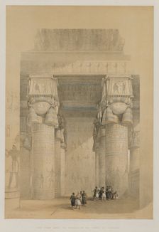 Egypt and Nubia, Volume II: View from Under the Portico of the Temple of Dendera, 1849. Creator: Louis Haghe (British, 1806-1885); F.G.Moon, 20 Threadneedle Street, London