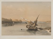 Egypt and Nubia, Volume II: Approach to the Fortress of Ibrim, Nubia, 1847. Creator: Louis Haghe (British, 1806-1885); F.G.Moon, 20 Threadneedle Street, London