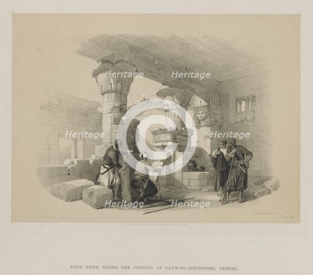 Egypt and Nubia, Volume II: Dayr-El-Medeeneh, Thebes, 1848. Creator: Louis Haghe (British, 1806-1885); F.G.Moon, 20 Threadneedle Street, London.